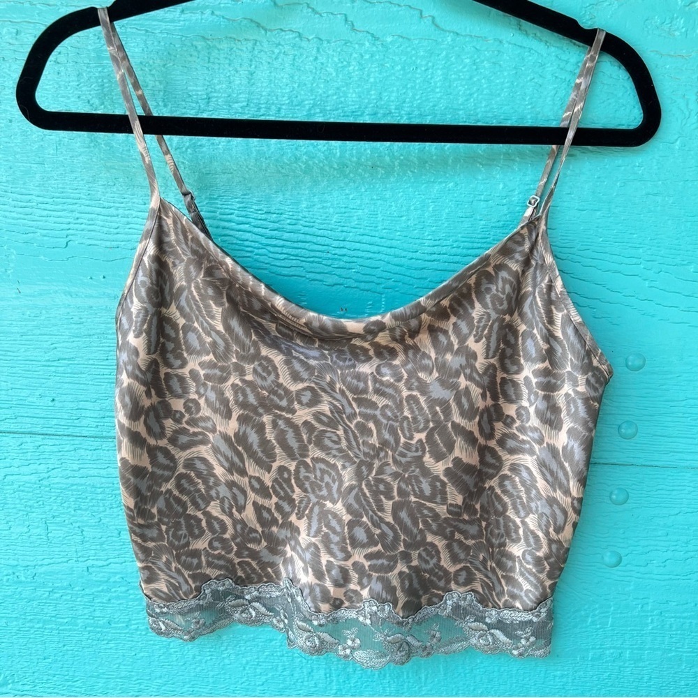 Victorias Secret Y2K Satin Slip Top Lace Trim Sleeveless Cami Lingerie SZ Small